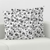 Floret FLoral Pattern in Black and White