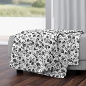 Floret FLoral Pattern in Black and White