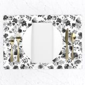 Floret FLoral Pattern in Black and White