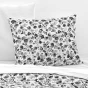 Floret FLoral Pattern in Black and White