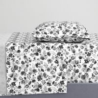 Floret FLoral Pattern in Black and White