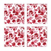 Floret Floral Pattern Red