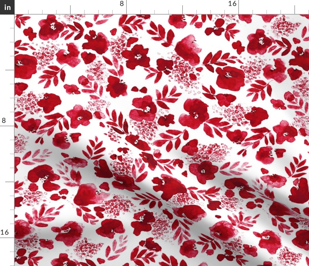 Floret Floral Pattern Red