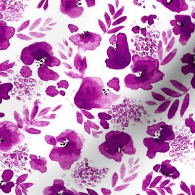 Floret Floral Pattern in Magenta Purple