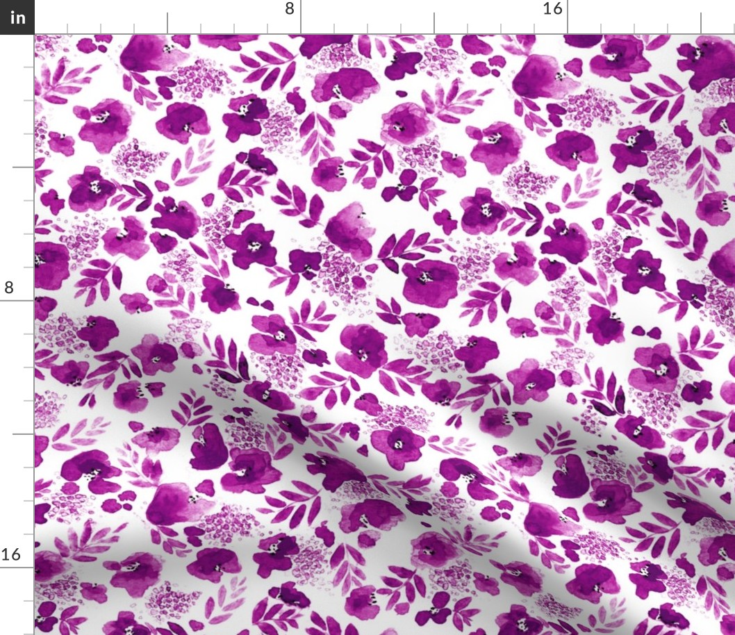 Floret Floral Pattern in Magenta Purple