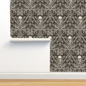 Dread Damask in Black Burlap