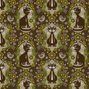 cat  damask natural