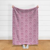 Cat Silhouettes Damask Pink