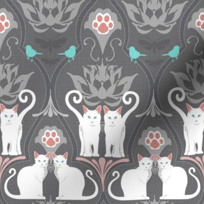 White Cat Damask