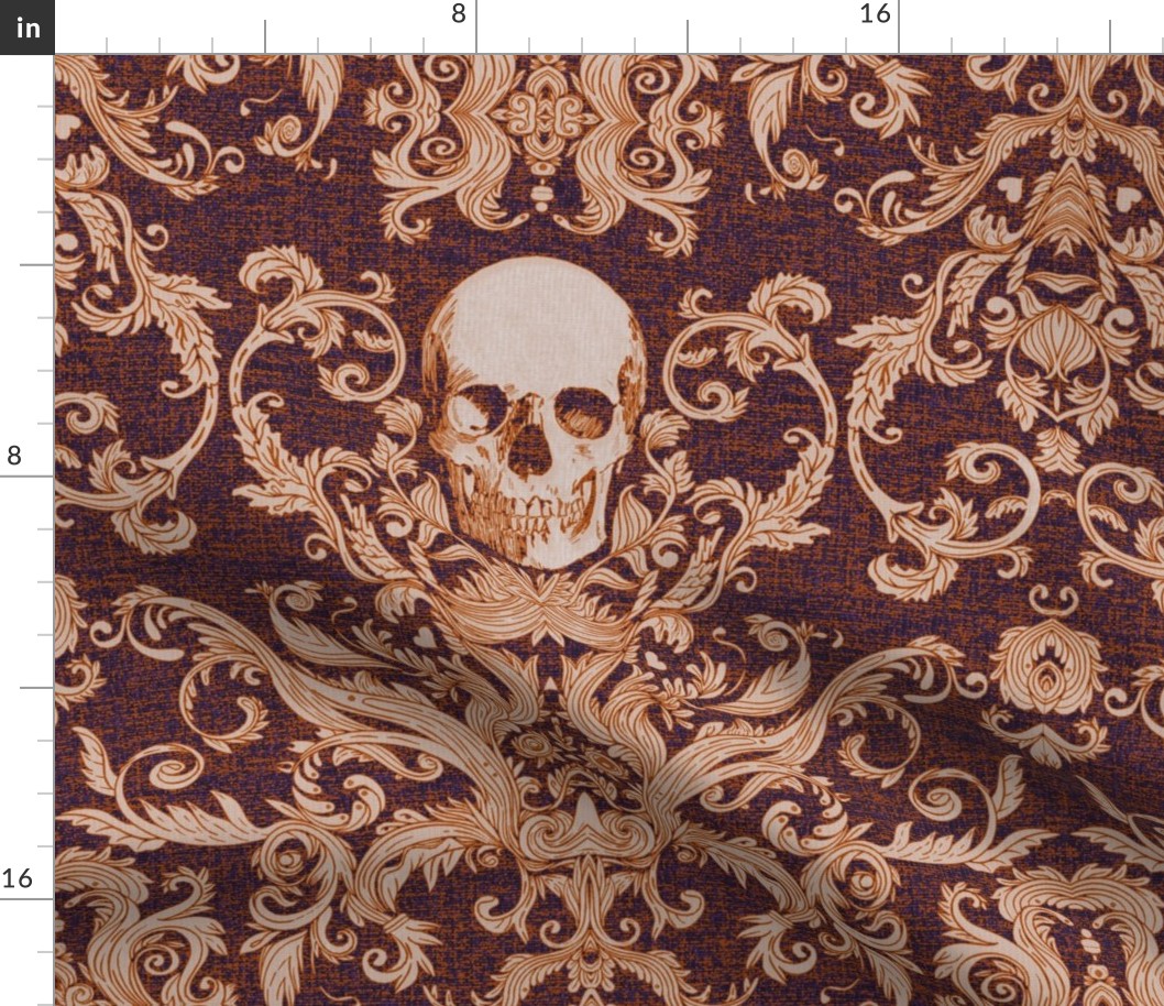 Dread Damask in Halloween Burlap