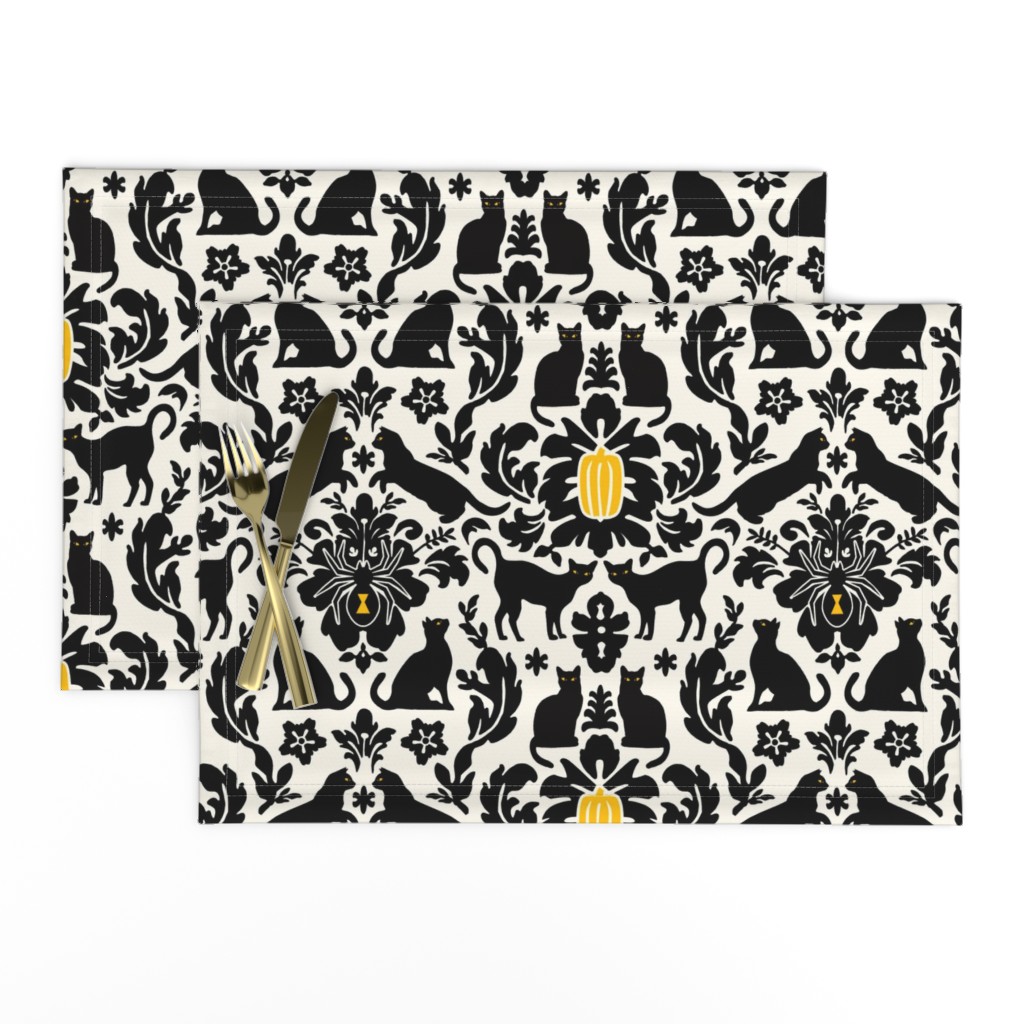 Black Cat Damask - Halloween Version