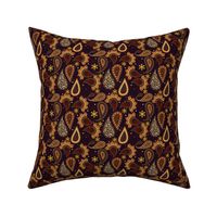 Brown and Gold Paisley Love