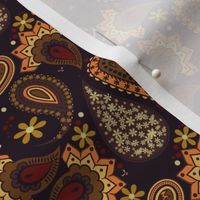 Brown and Gold Paisley Love