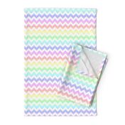 Pastel Rainbow White Chevron