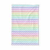 Pastel Rainbow White Chevron