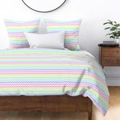 Pastel Rainbow White Chevron