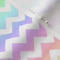 Pastel Rainbow White Chevron