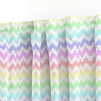 Pastel Rainbow White Chevron