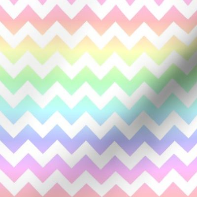 Pastel Rainbow White Chevron