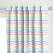 Pastel Rainbow White Chevron