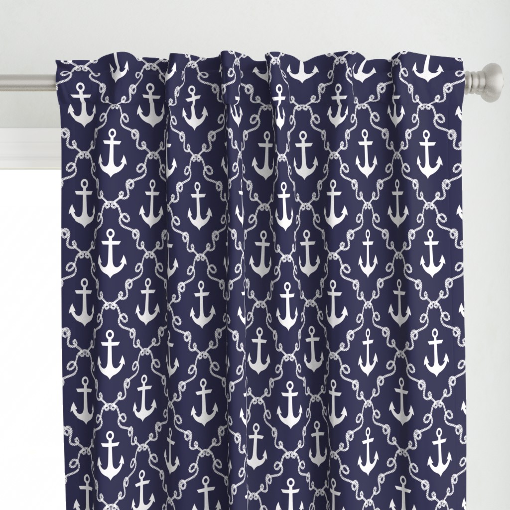 Anchor Damask Navy