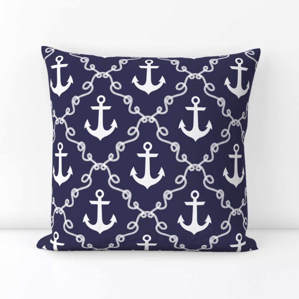 Anchor Damask Navy