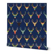 retro deer head navy