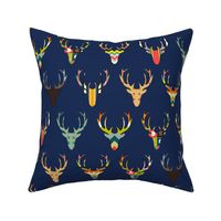 retro deer head navy