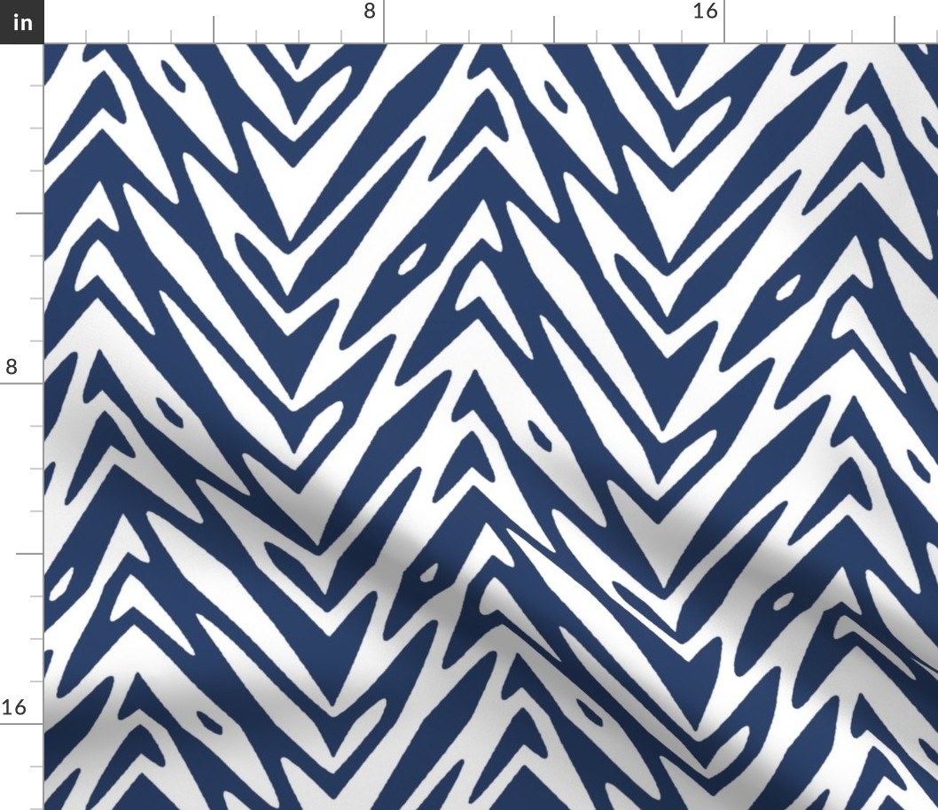 feather mountains in navy and white