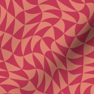 triangle swirl in red and blush