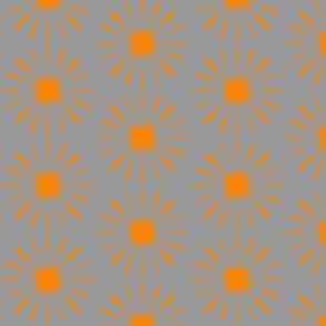 starburst large -orange-grey