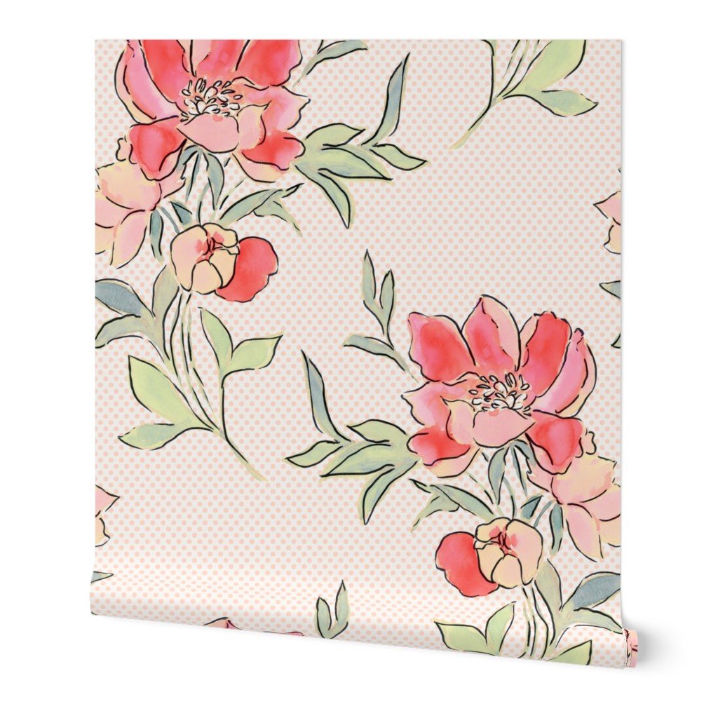 Vintage Floral Dot Pink