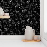 constellations // black and white kids nursery baby geometric animals