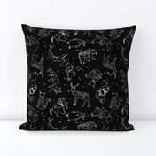 constellations // black and white kids nursery baby geometric animals