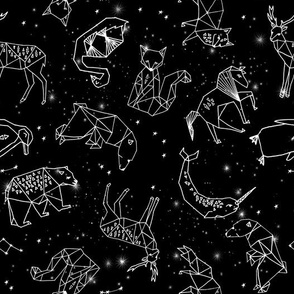 constellations // black and white kids nursery baby geometric animals