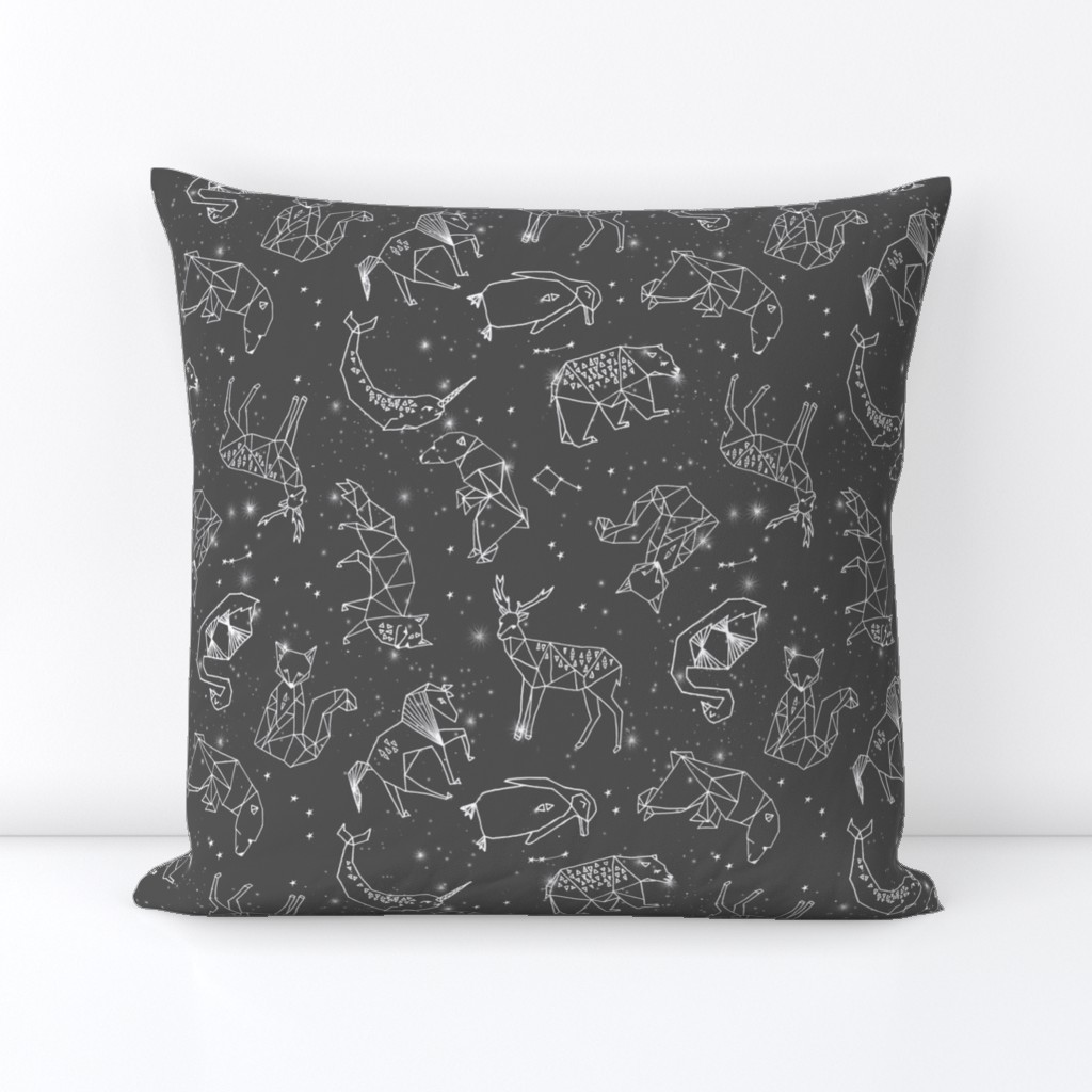 constellations // night time stars sky charcoal grey kids nursery baby print