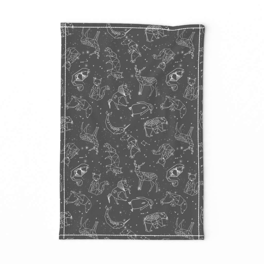 constellations // night time stars sky charcoal grey kids nursery baby print