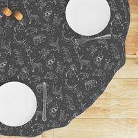 constellations // night time stars sky charcoal grey kids nursery baby print