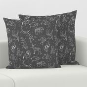 constellations // night time stars sky charcoal grey kids nursery baby print