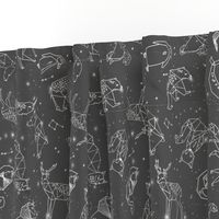 constellations // night time stars sky charcoal grey kids nursery baby print