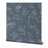 constellations // animal geometric origami illustration blue sky night sky kids nursery baby 