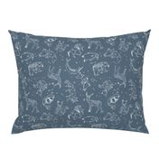 constellations // animal geometric origami illustration blue sky night sky kids nursery baby 