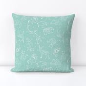 constellations // nursery baby kids mint constellations stars kids animals fox dream night time 