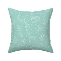 constellations // nursery baby kids mint constellations stars kids animals fox dream night time 