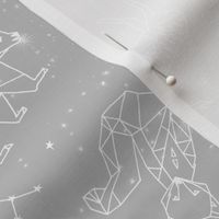 constellations // grey animals geometric origami kids nursery baby minimal monochrome print