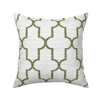 Grasscloth Moroccan Quatrefoil in Green