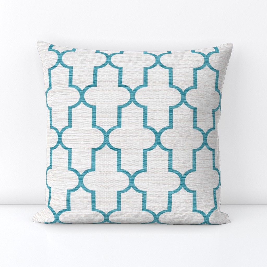 Textured Moroccan Quatrefoil in Teal