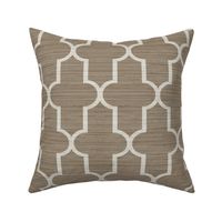 Grasscloth Textured Moroccan Quatrefoil