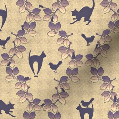 Cat Autumn Damask-ed