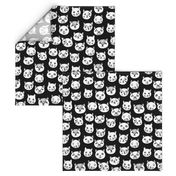 cat head // cat faces cat head cute cats design best black and white cat fabric